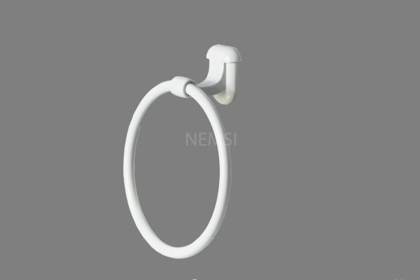 N079 WHITE PLASTIC TOWEL RING