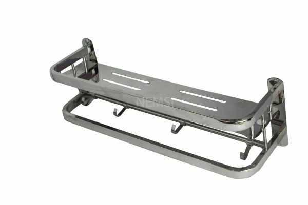 N126-50CM MULTIPURPOSE SHELF BAR WITH HOOKS 50CM