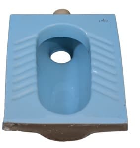 ASIAN STEP TOILET BLUE WITH GULLY TRAP