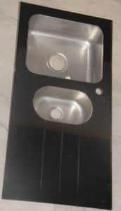 Glass Sink Ss 1 1/2 Bowl 304 Insert 1000×500 Gs10050p