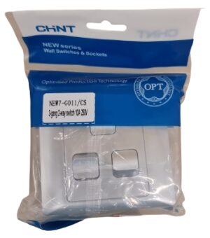 Chint Plateswitch 10a 3g 2w 250v Silver G011/cs Np