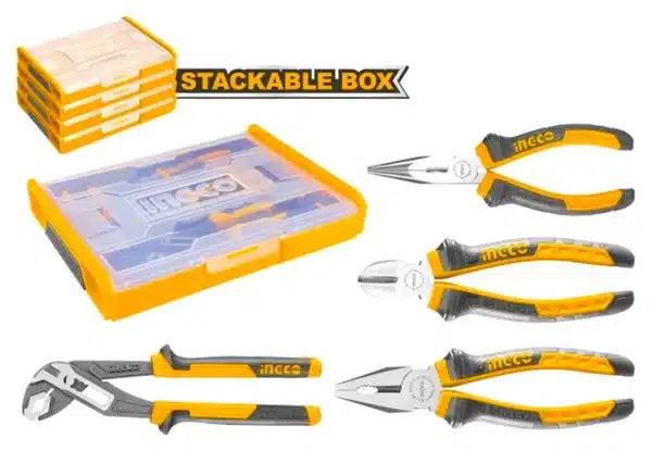 Ingco Hktv01p041 4pcs Plier Set With Case