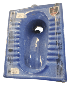 Asian Step Toilet Rustic Blue With Gully Trap-clayart