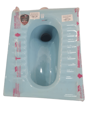 Asian Step Toilet Blue With Gully Trap-clayart