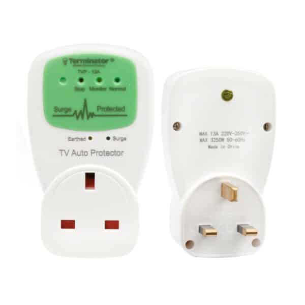 Tvp-13a-terminator Tv Auto Protector Uk Socket With 13a Plug