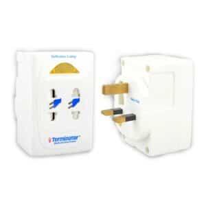 Tma 303n-terminator 3 Way Uk Socket Multi Adaptor With Indicator Lamp 3 Pin Flat Plug 13a