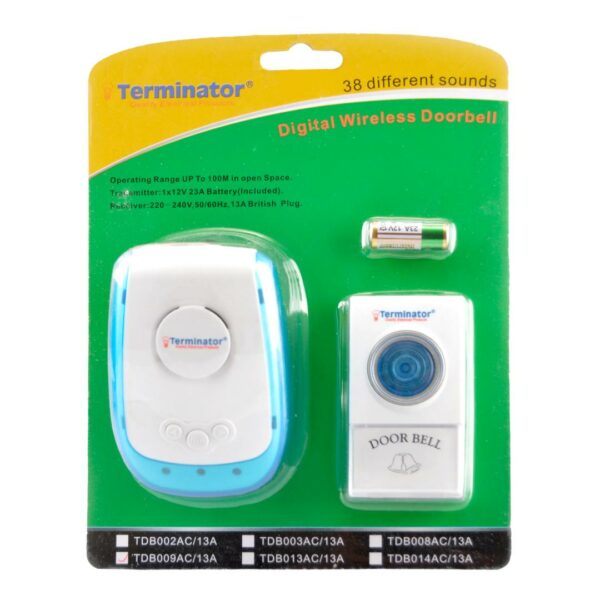 Tdb 009ac-13a-terminator Door Bell Digital Wireless-melodies 13a