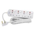 Tpb-834uk-terminator 4 Way Uk Power Socket 3m 1.25mm2 Cable 13a Plug