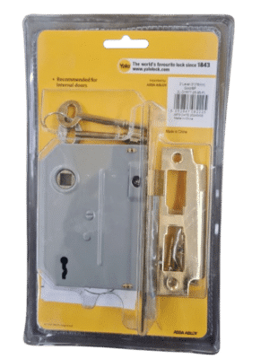 2l-dy677-25-95 2 Lever Yale Gold Alum Handle Union Lock