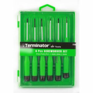 Ttsds 325 Terminator 6pcs Screw Driver Set In Plastic Case For Miniature Repairs